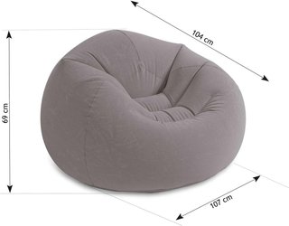 Intex sillón hinchable gris cómodo ergonómico