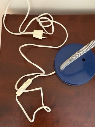Lámpara de mesa vintage estilo Bauhaus azul