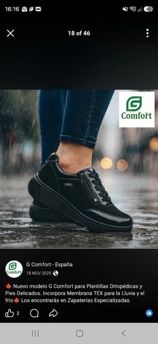 Zapato G Comfort Mujer Impermeable Talla 36