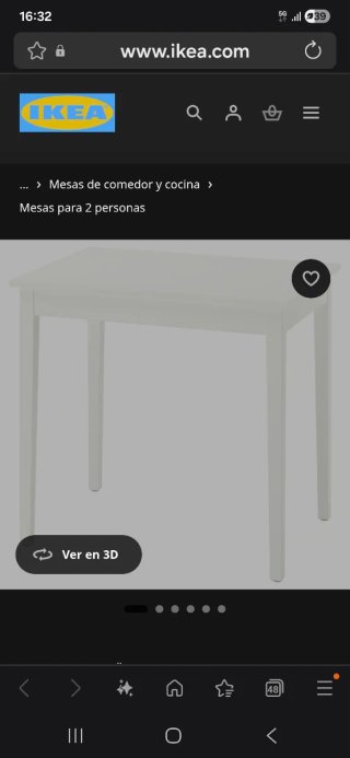 Mesa de comedor/cocina IKEA blanca