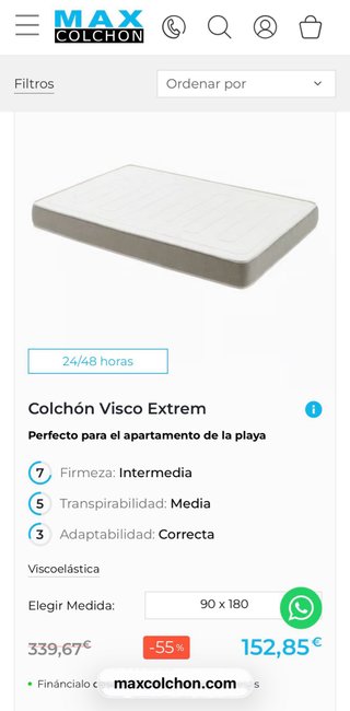 Cama con colchón 90x180