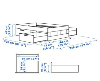 Estructura Cama IKEA 160x200 + Colchón