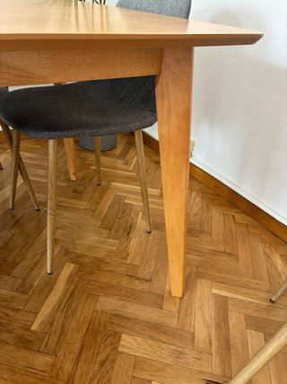 Juego Comedor 6 Sillas Madera y Tela