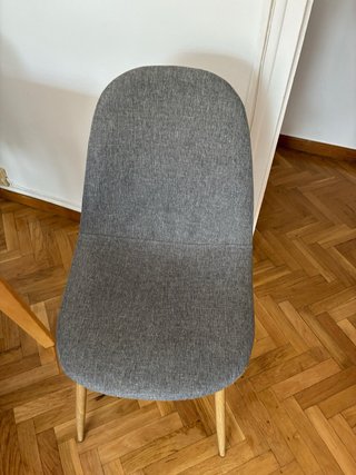 Juego Comedor 6 Sillas Madera y Tela