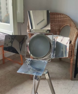 Lampada da terra in stile industriale argentata