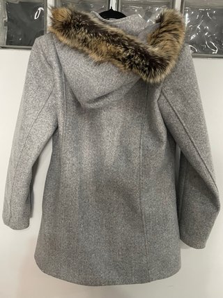 Abrigo paño gris T.XXL con capucha