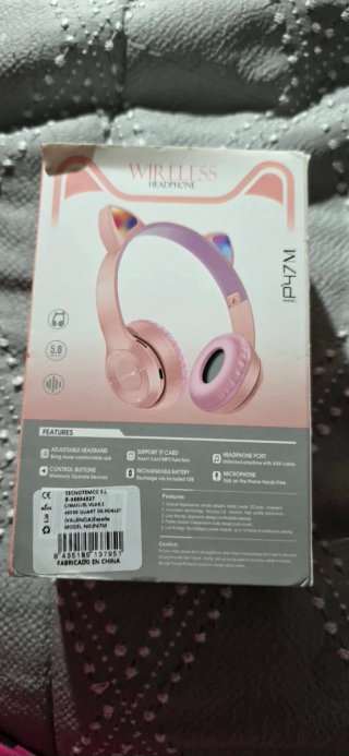 Auriculares Bluetooth Cat Ear LED Rosa