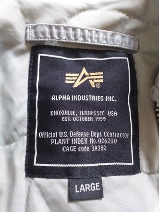 Chaqueta Alpha Industries Imperial Plateada Talla
