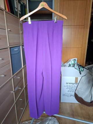 Traje chaqueta y pantalón morado Mango