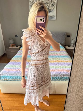 Vestito Michael Kors Bianco Pizzo Taglia XS