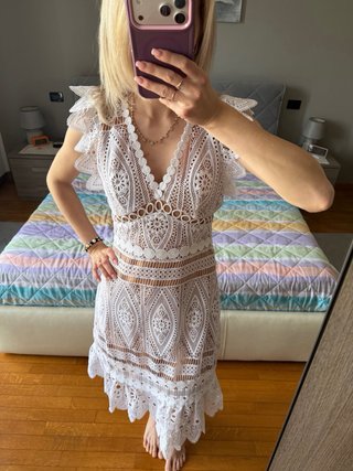 Vestito Michael Kors Bianco Pizzo Taglia XS