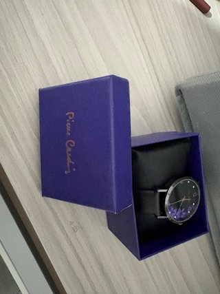 Orologio donna nero con fiori viola