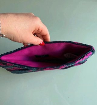 Cartera Clutch Flores Rosa y Azul