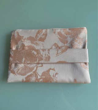 Bolso Clutch Beige y Naranja