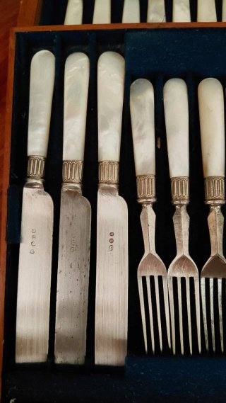 Set 24 posate Cassetti Old Sheffield 1890