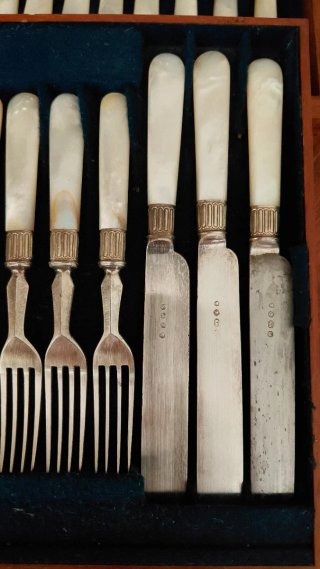 Set 24 posate Cassetti Old Sheffield 1890
