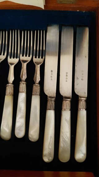 Set 24 posate Cassetti Old Sheffield 1890