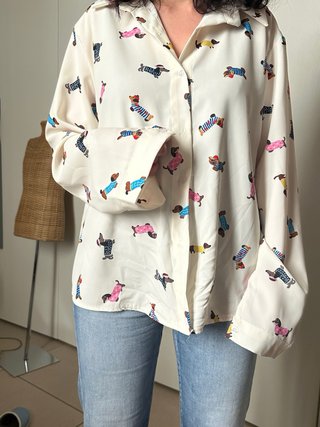 Camicia donna fantasia cani
