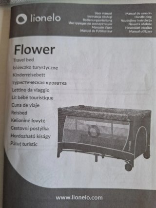 Cuna de viaje Lionelo Flower gris