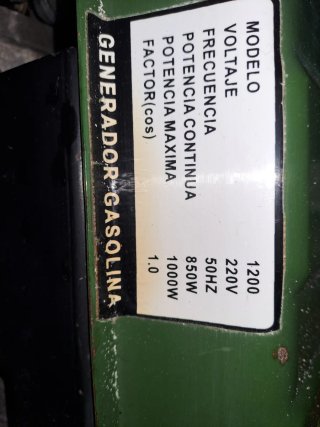 Generador Gasolina Hurricane HG1200 50Hz