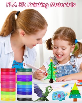 Filamento PLA 3D Bixury per penna 3D, 20 colori, 200 m