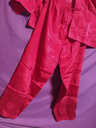 Pijama Oriental Rojo Seda