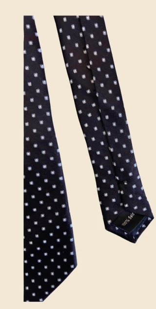Cravatta Seta Pura Blu Navy Micro Pois