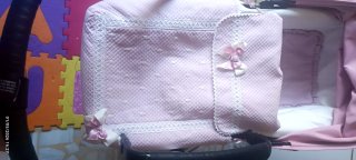 Saco capazo Bugaboo rosa con encaje