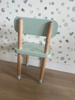Escritorio y silla FLEXA verde de madera