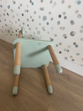 Escritorio y silla FLEXA verde de madera