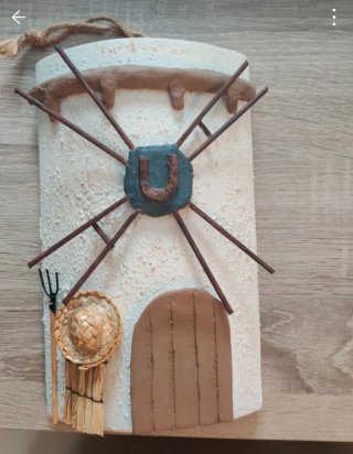 Teja decorativa molino