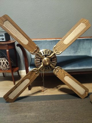 Ventilador de Techo Madera y Bronce