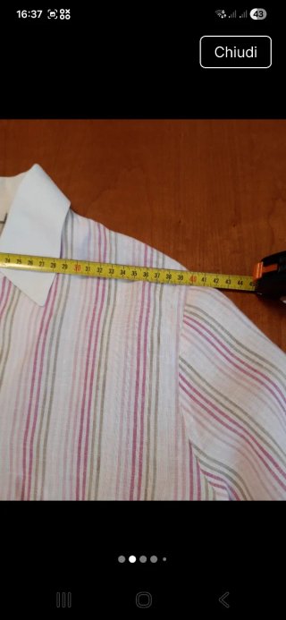Camicia donna a righe rosa e bianche taglia 42 ita