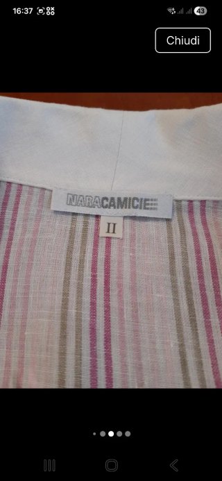 Camicia donna a righe rosa e bianche taglia 42 ita