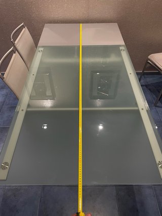 Mesa de cocina cristal y metal