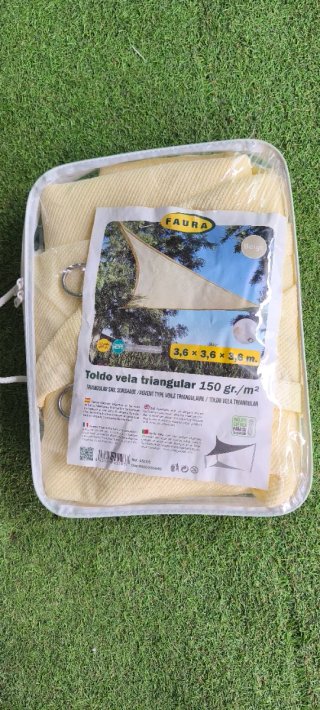 Toldo Vela Triangular FAURA Beige 3.6m