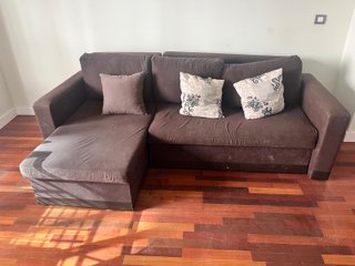 Sofá chaise longue marrón chocolate