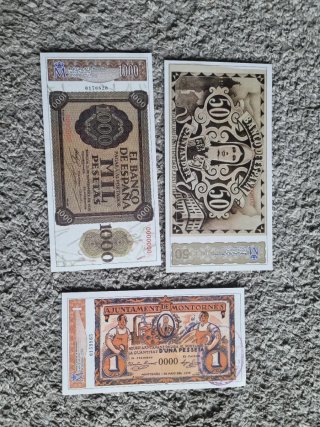 Reproducciones Billetes República Española FNMT