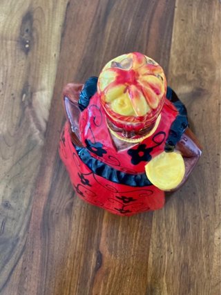 Biscottiera Mamy in ceramica rossa e nera