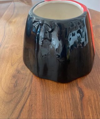 Biscottiera Mamy in ceramica rossa e nera