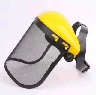 Casco Protector amarillo pantalla Malla Desbrozado