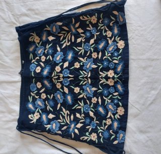 Minifalda azul bordada