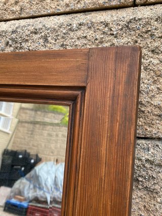 antiguo espejo madera castaño biselado 95x75