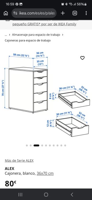 Escritorio Blanco Ikea con Cajonera