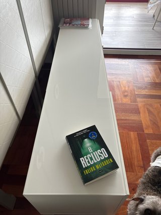Mueble TV blanco y madera con cristal largo 180,