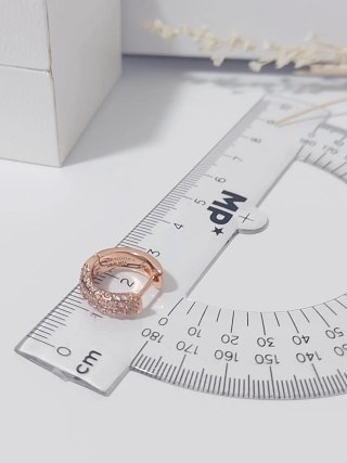 Pendientes Pandora Aro Brillantes Oro Rosa