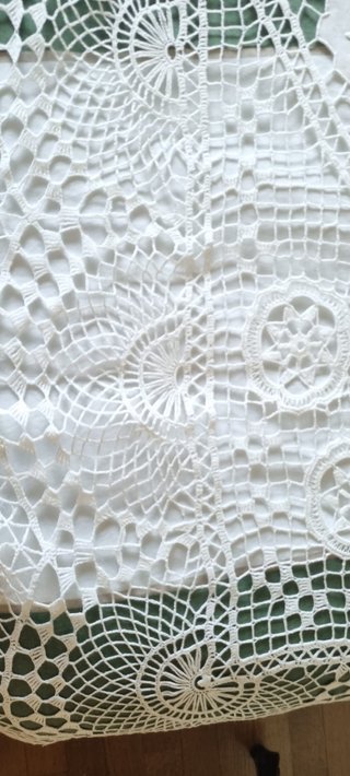 Coperta matrimoniale vintage bianca ricamata
