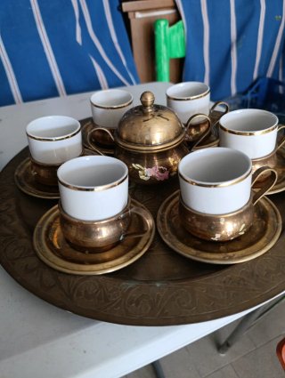 Set Tazzine Caffè Antico con 2  Vassoi
