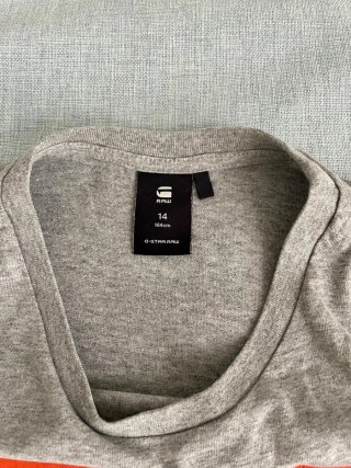 Camiseta G-Star RAW niño gris naranja