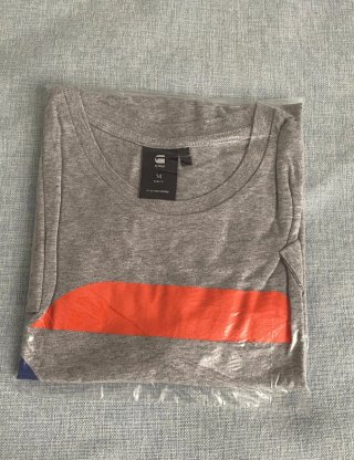 Camiseta G-Star RAW niño gris naranja